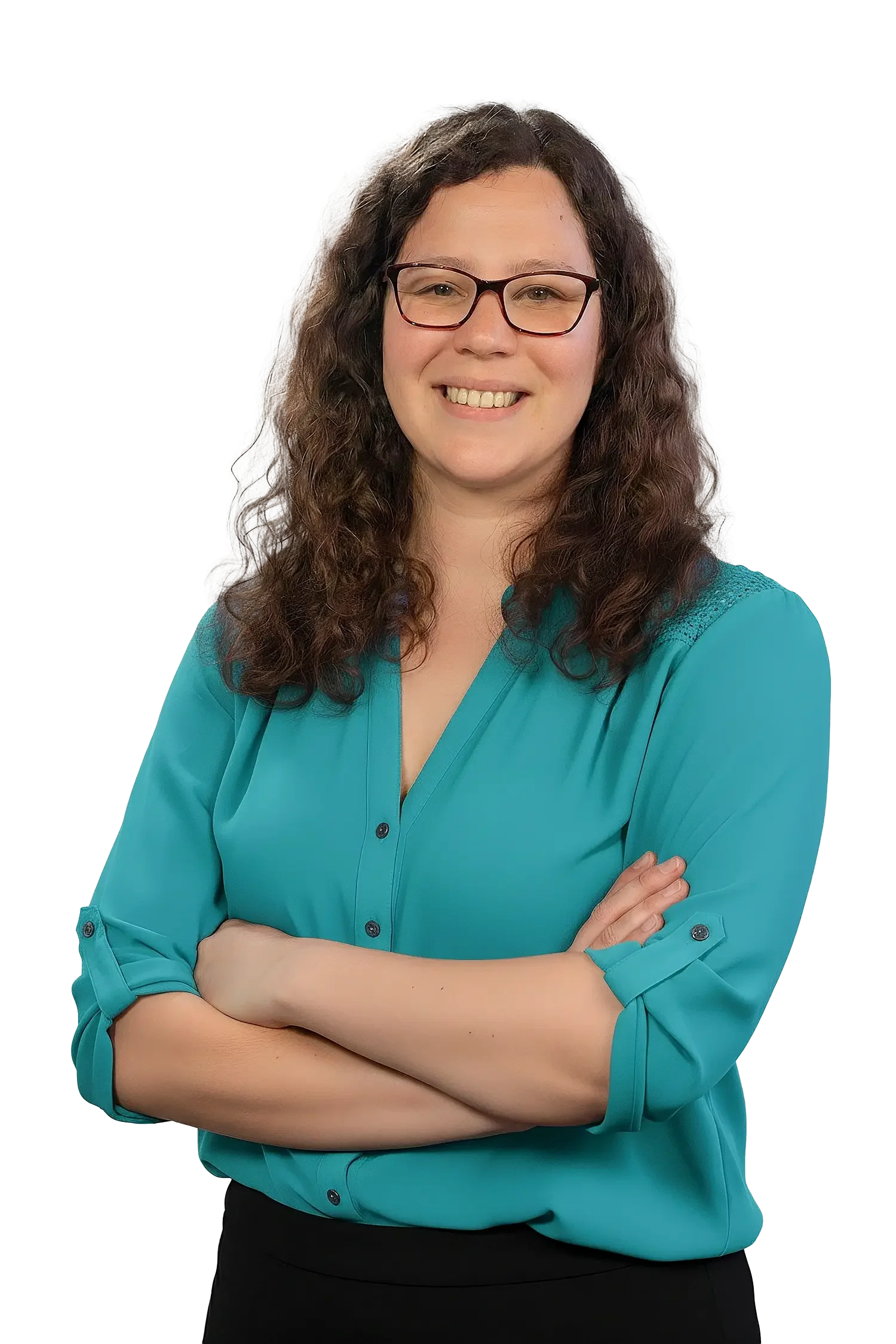 Psicóloga sonriendo, lista para ayudar